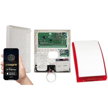 ZESTAW ALARMOWY SATEL INTEGRA 128 + OPU-3P + AWT682 + AKUMULATOR 17Ah + INT-GSM LTE + SYRENA SP-4001R